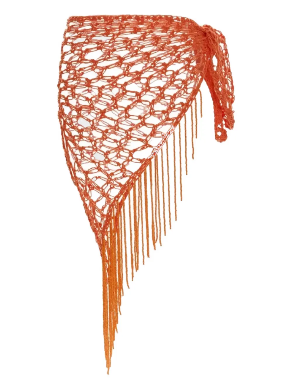 Agua Bendita Catty Crochet Fringed Pareo In Orange