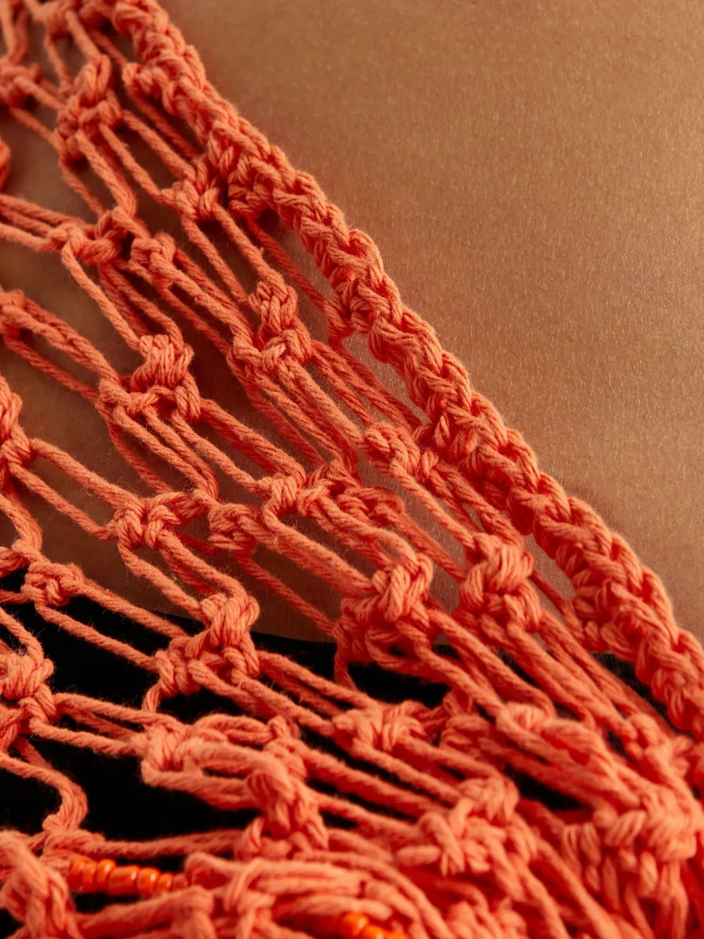 Agua Bendita Catty Crochet Fringed Pareo In Orange