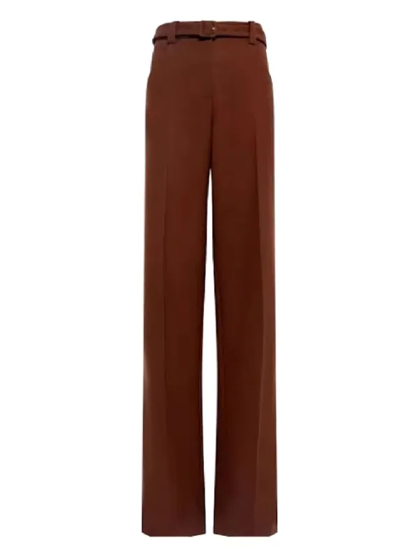 Gabriela Hearst Norman Belted-waist Trousers in Brown