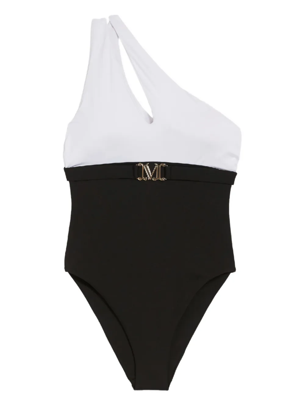 Max Mara Carlotta One-shoulder Swimsuit In Black