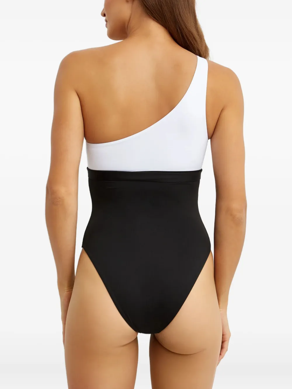 Max Mara Carlotta One-shoulder Swimsuit In Black