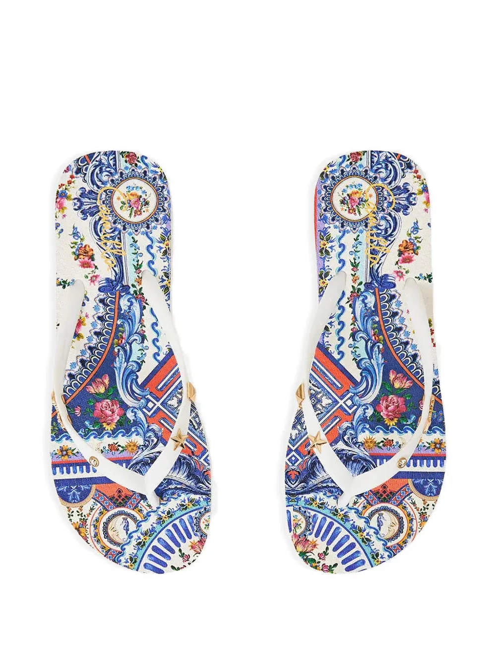 Camilla Tiles Darls teenslippers met studs Wit