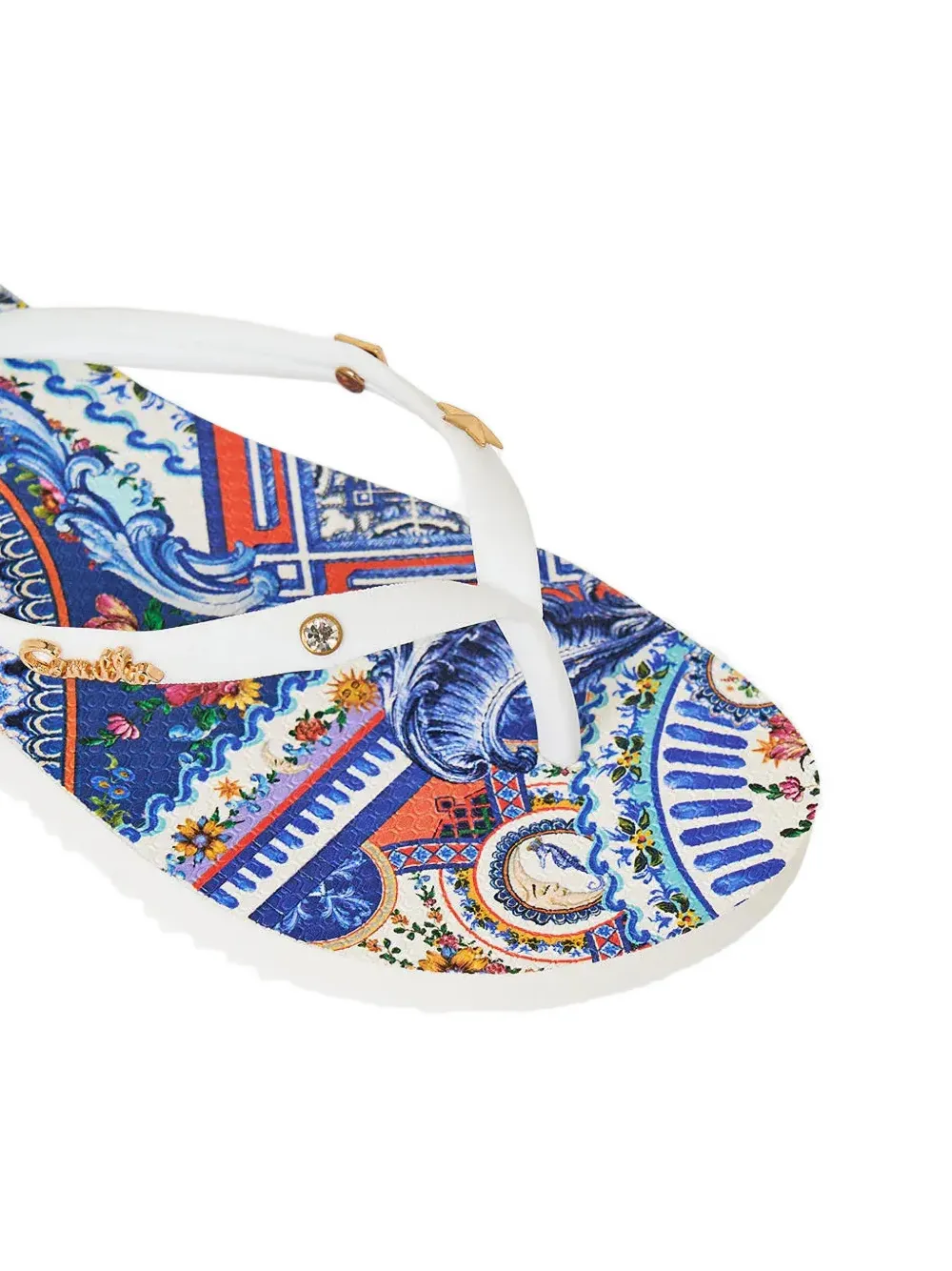 Camilla Tiles Darls teenslippers met studs Wit