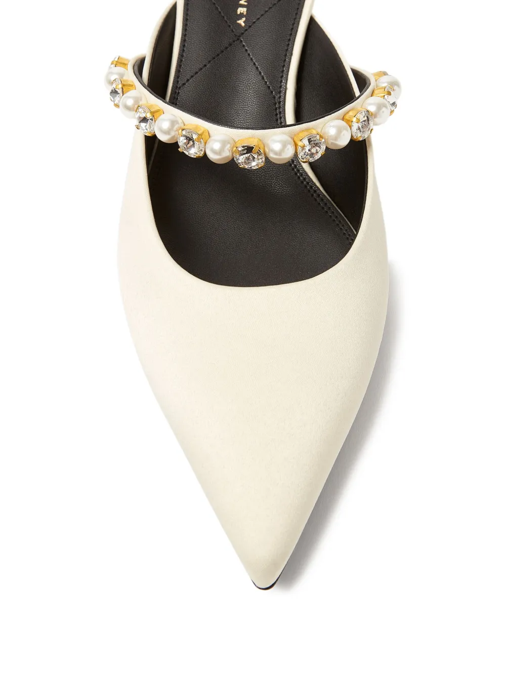 Stella McCartney Sandalen verfraaid met parels en hak Beige