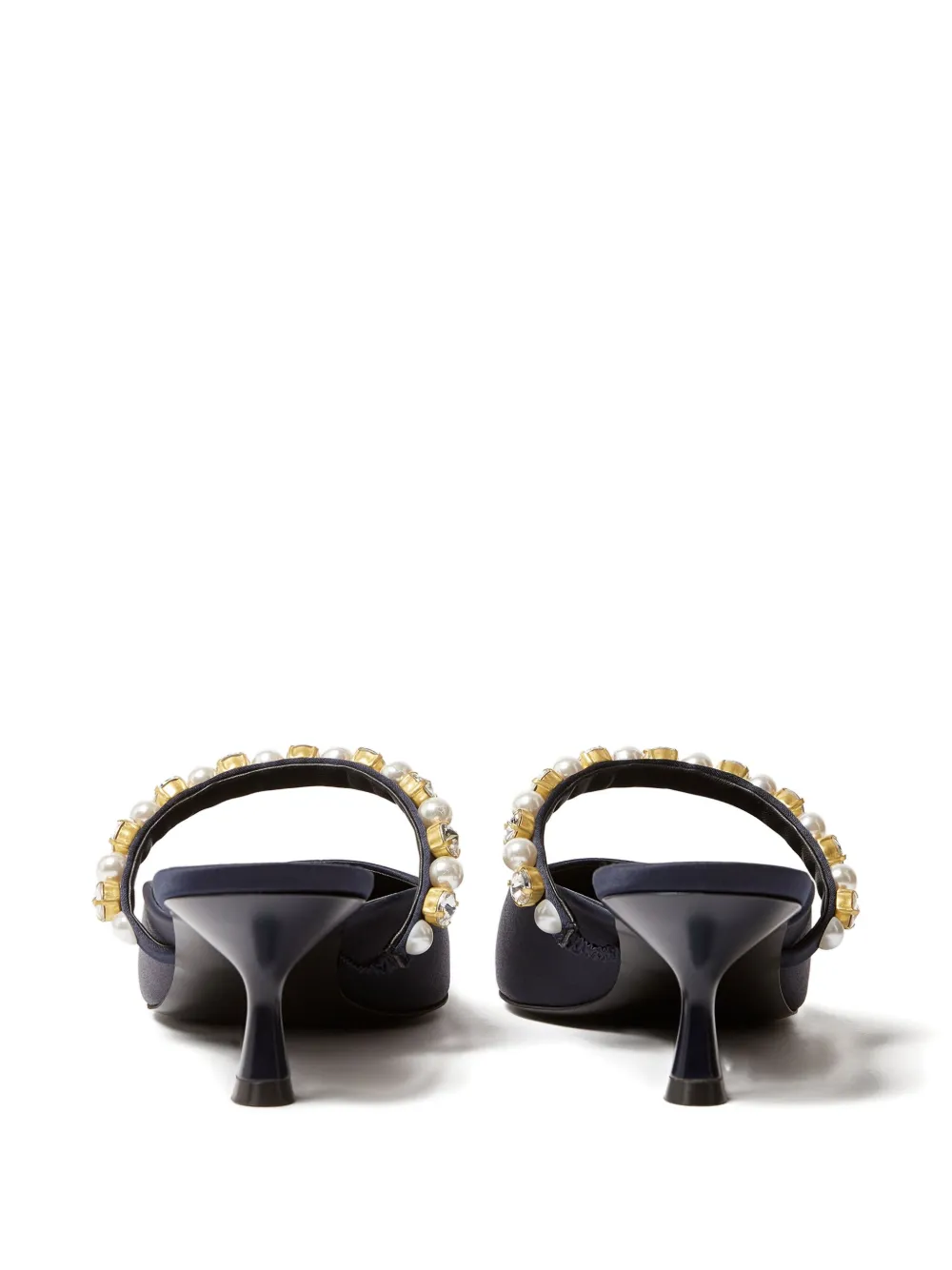 Stella McCartney Sandalen verfraaid met parels en hak Blauw