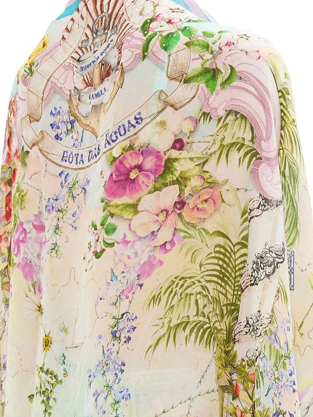 Camilla Floral-pattern Crystal-embellishment Beachwear In Multi