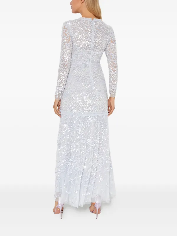 needle and thread grey dress Needle & Thread Isabella Sequinned Maxi Dress