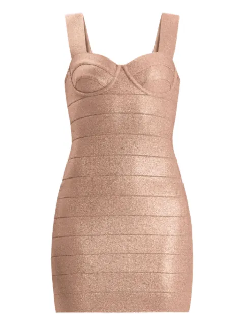 Hervé Léger metallic-effect mini dress