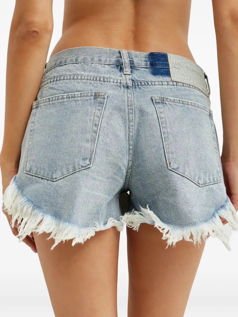 One Teaspoon Low waist shorts met franje Blauw