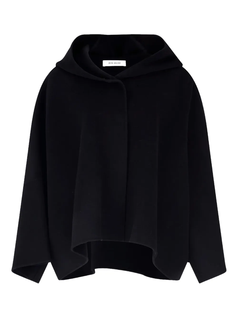 Aya Muse Hooded Cape In Black