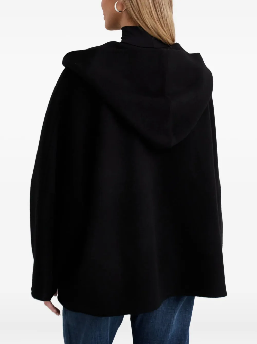 Aya Muse Hooded Cape In Black