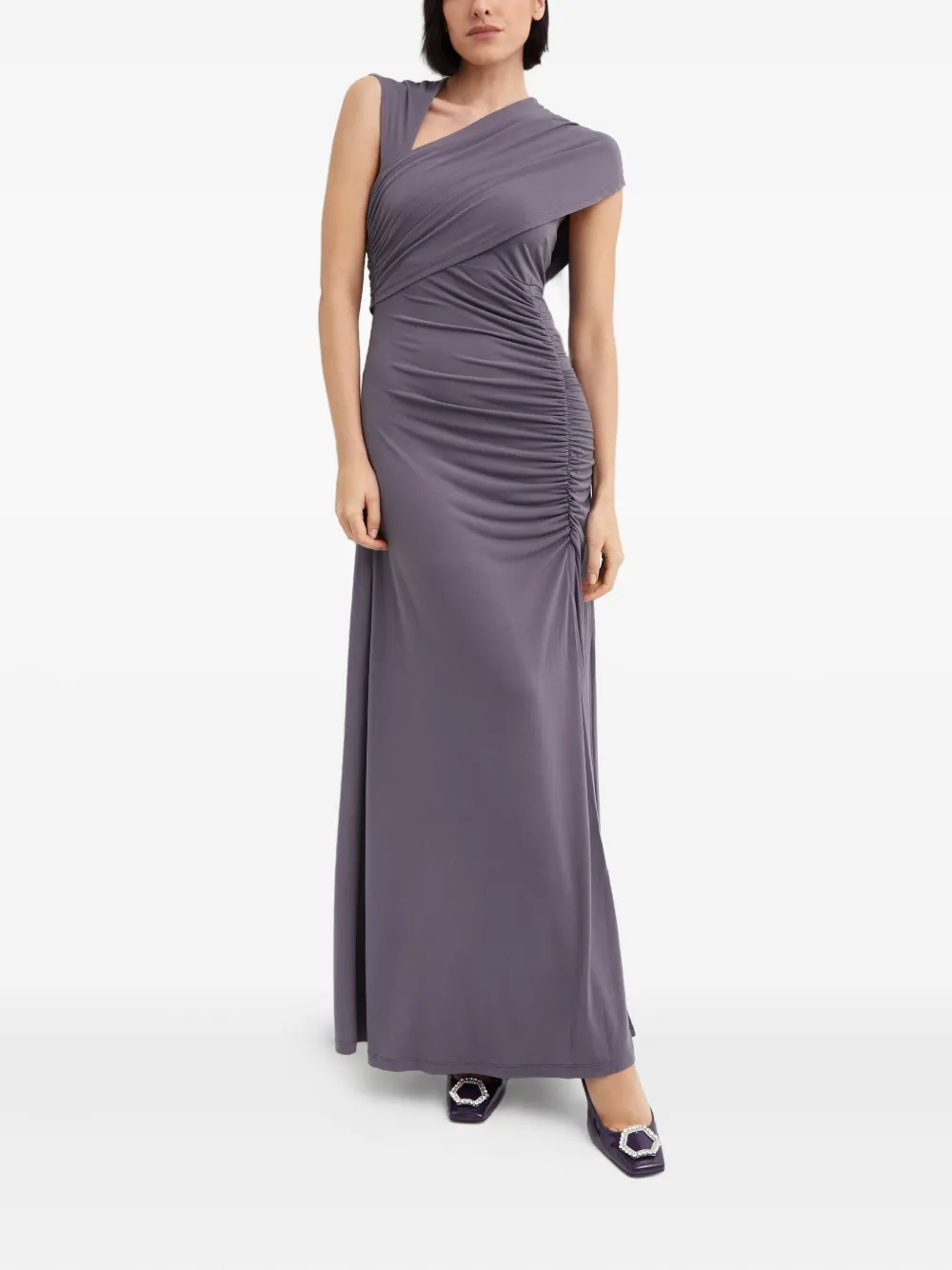 Hervé Léger Asymmetrische maxi-jurk - Grijs