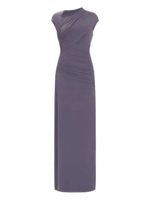 Hervé Léger asymmetric ruched maxi dress