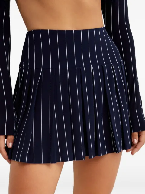 Norma Kamali pinstripe-patterned flared mini skirt