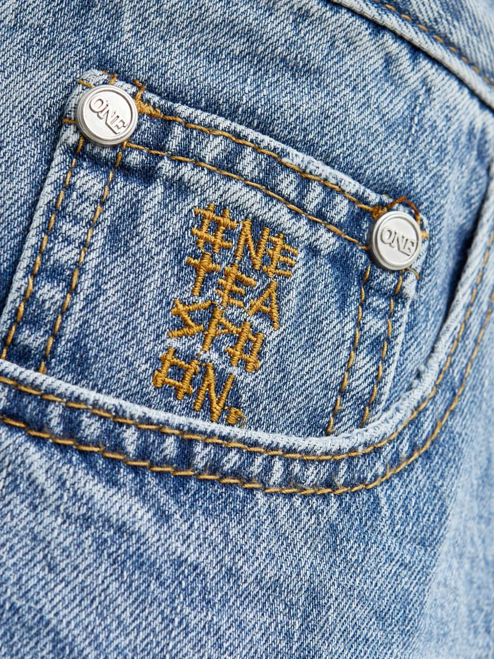 One Teaspoon Cuffed Five-pocket Jeans In Blue