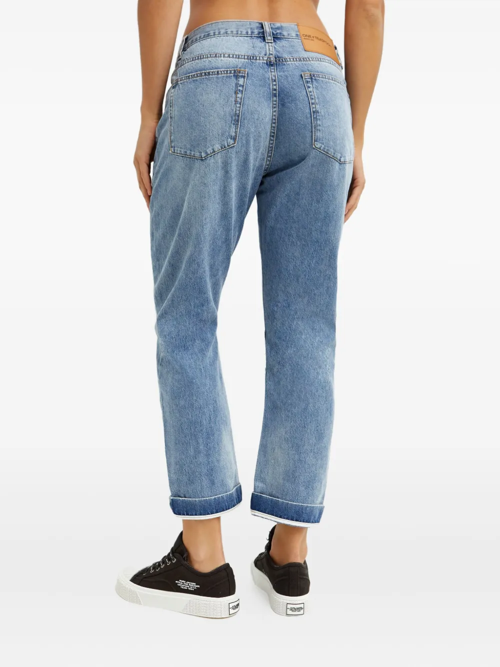 One Teaspoon Cuffed Five-pocket Jeans In Blue