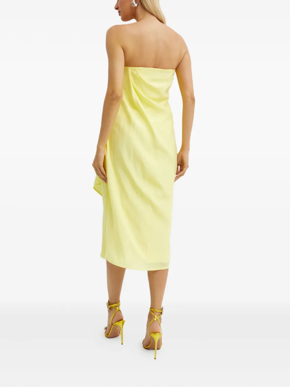 GAUGE81 Onna gedrapeerde midi-jurk Geel