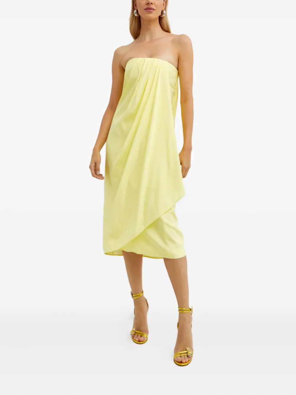 GAUGE81 Onna draped midi dress - Geel