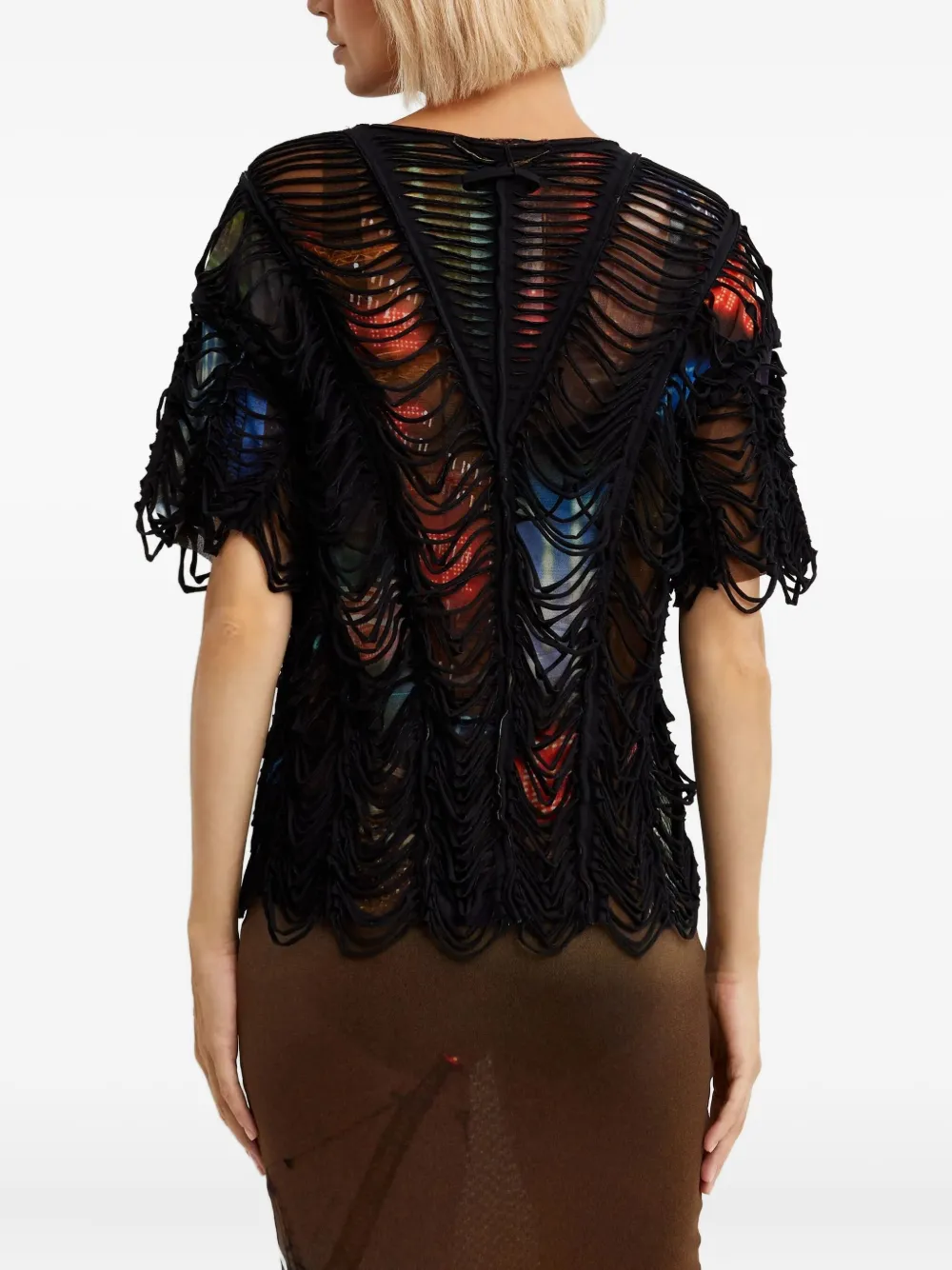 Jean Paul Gaultier Double-layered T-shirt In Black