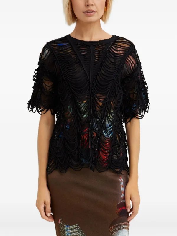 Jean Paul Gaultier Double-layered T-shirt in Black