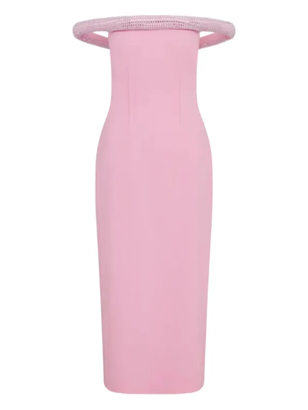 David Koma Crystal-embellished Midi Dress in Pink
