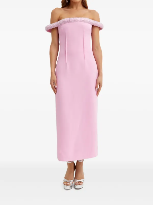 David Koma crystal-embellished Midi Dress | Pink | FARFETCH