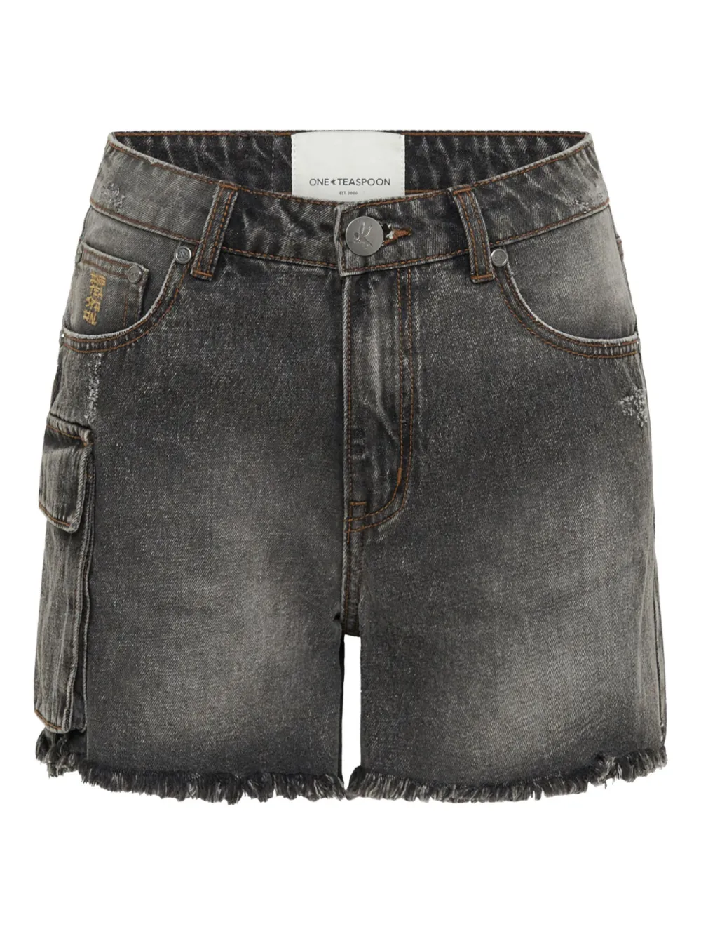 One Teaspoon Legends frayed cargo shorts | Grey | Image 1
