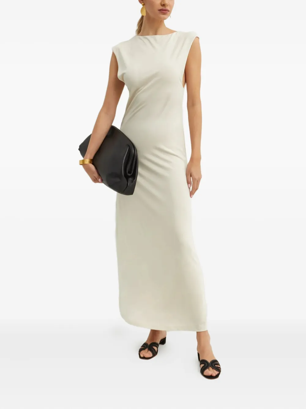 Aya Muse Midi-jurk met boothals - Wit