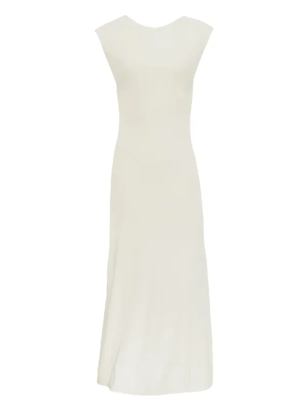 Aya Muse Boat-Neck Midi Dress - White