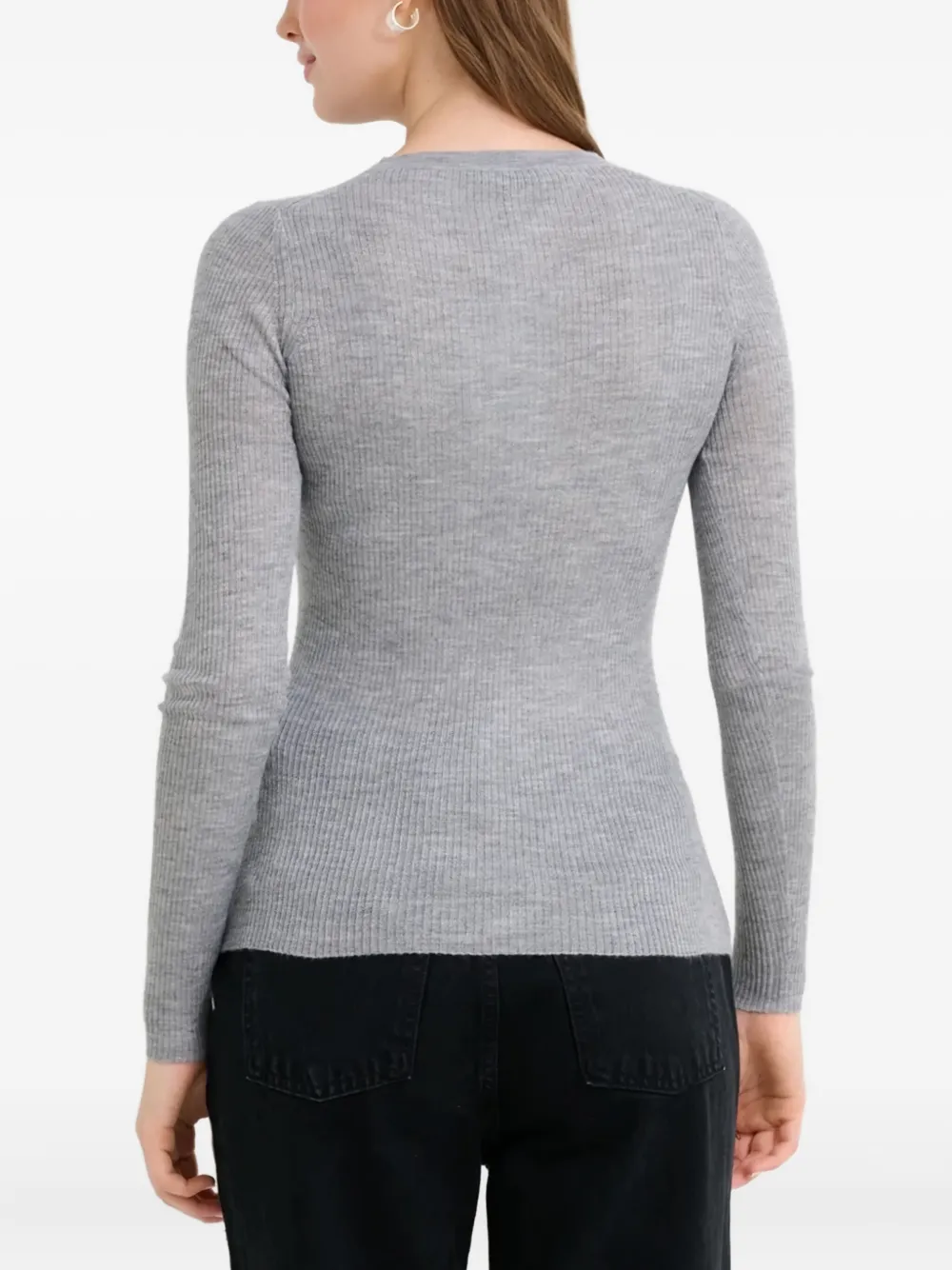 Gabriela Hearst Julian Ribbed Henley T-shirt In Gray