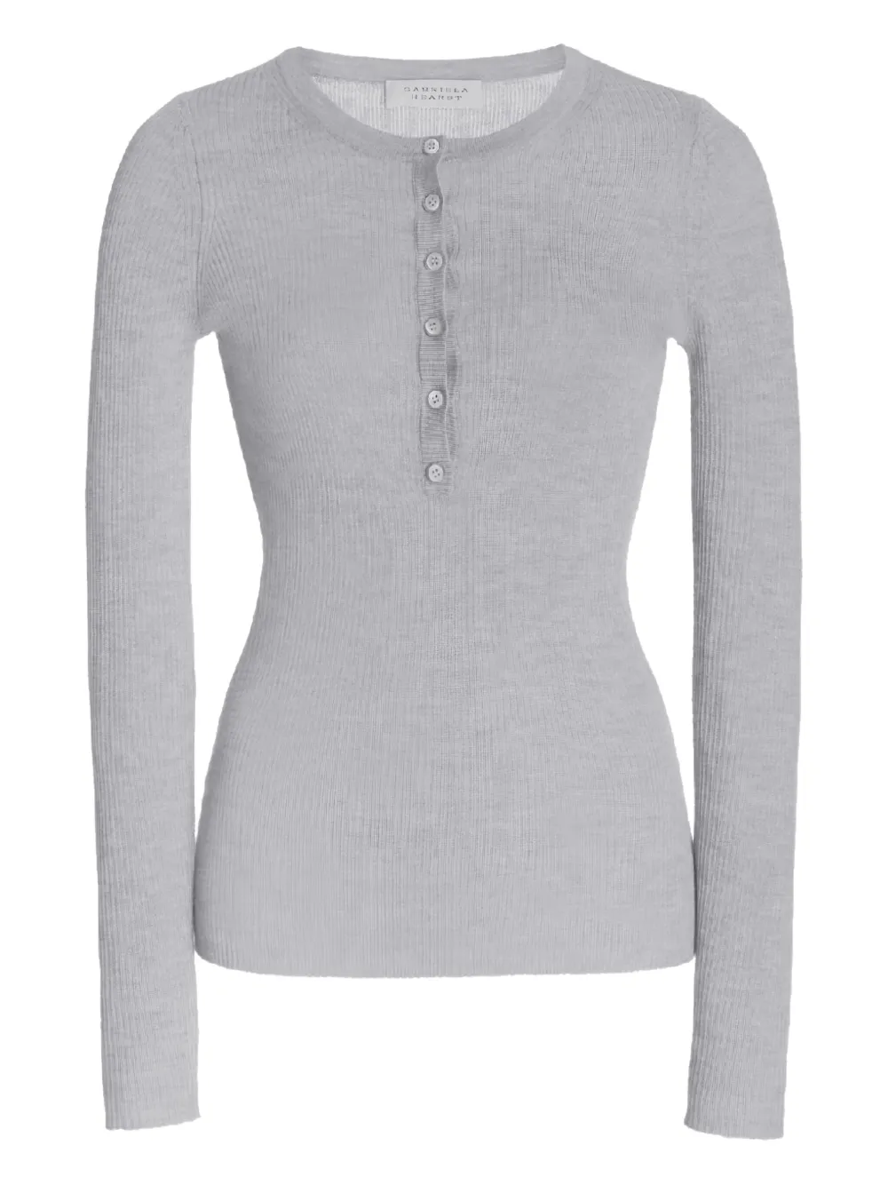 Gabriela Hearst Julian Ribbed Henley T-shirt In Gray