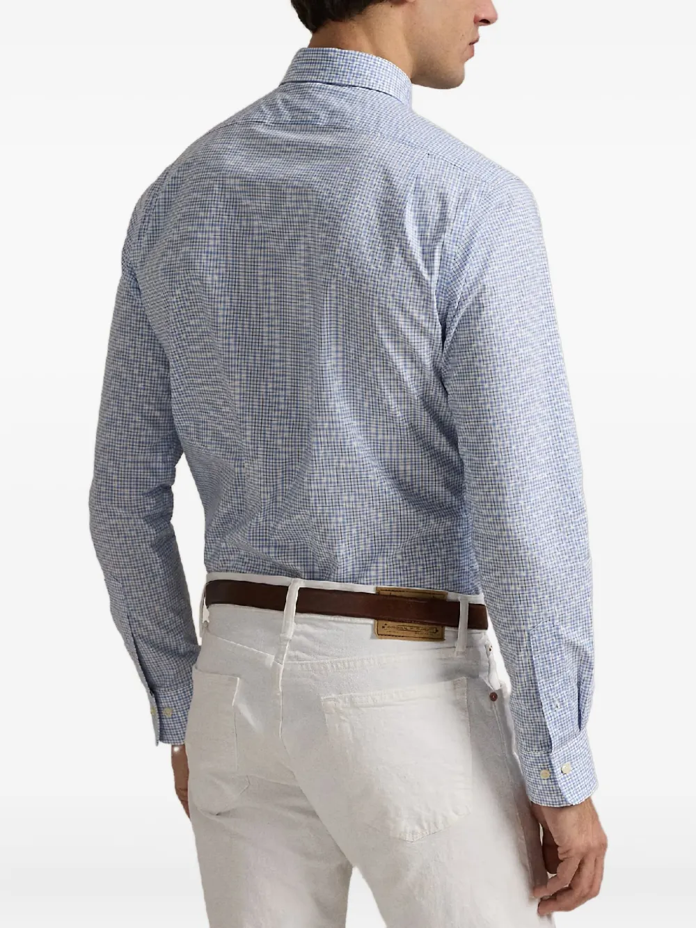 Polo Ralph Lauren Geruit overhemd met geborduurd logo Blauw