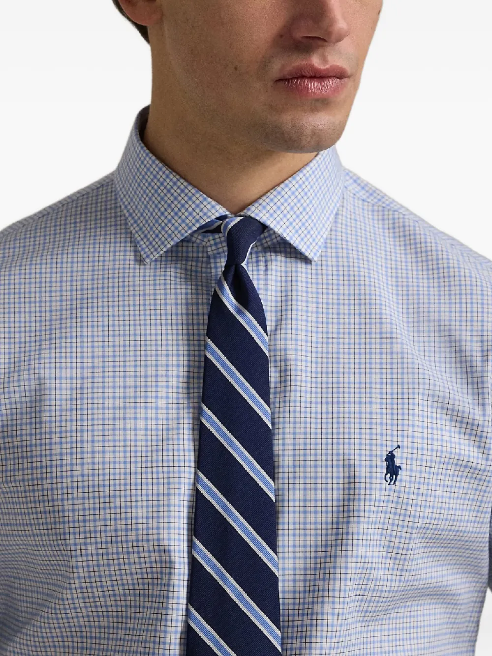 Polo Ralph Lauren Geruit overhemd met geborduurd logo Blauw