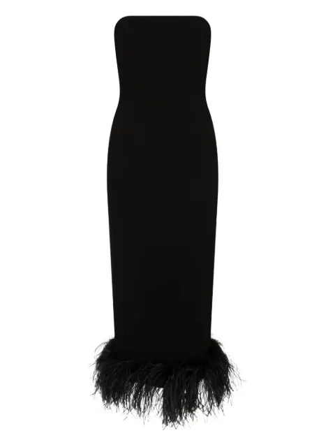 16Arlington Minelli feather-trim midi dress