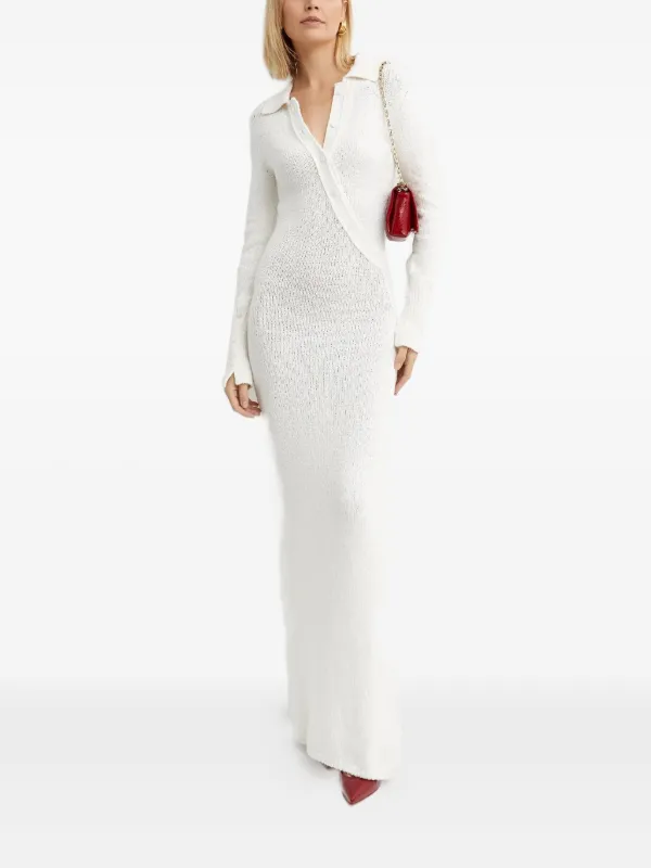 Aya Muse Helia Long-Sleeve Maxi Dress - White