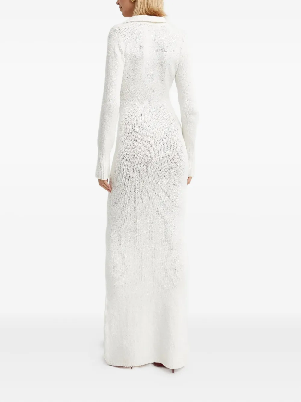 Aya Muse Helia maxi-jurk met lange mouwen Wit