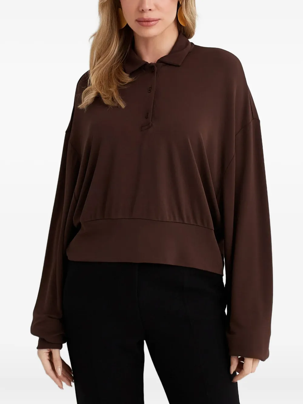Aya Muse Polotop met knopen Bruin