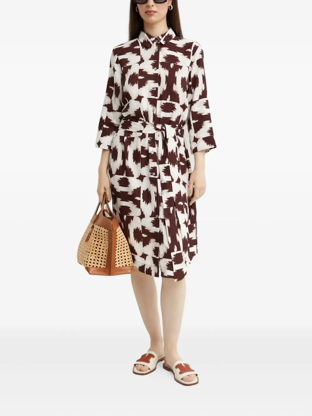 Lenny Niemeyer Puglia midi-jurk met ceintuur - Wit
