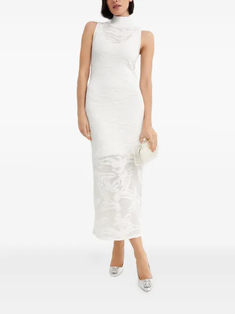 Hervé Léger open-knit high-neck midi dress