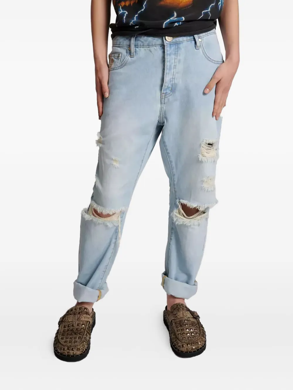 One Teaspoon distressed five-pocket jeans | Boyfriend Jeans | Image 2