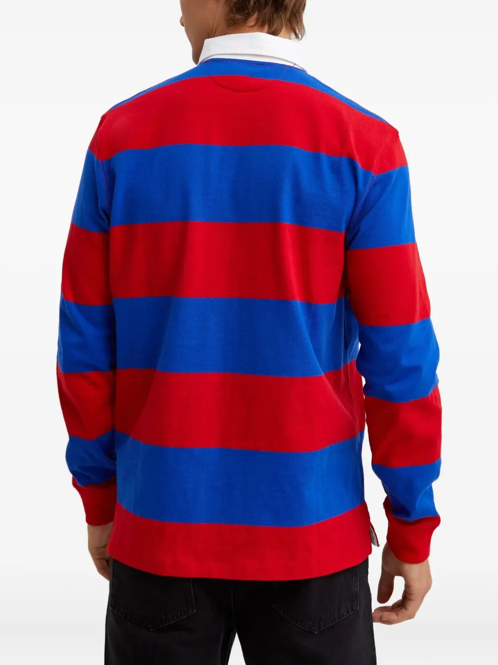 Polo Ralph Lauren Gestreept poloshirt met geborduurd logo en lange mouwen Rood