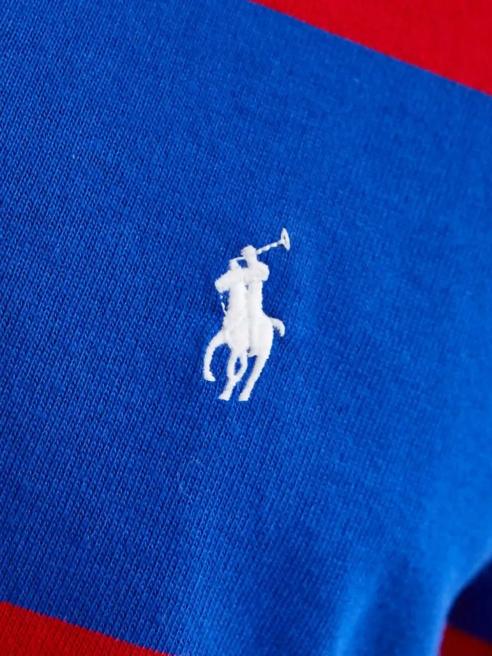 Polo Ralph Lauren Gestreept poloshirt met geborduurd logo en lange mouwen Rood