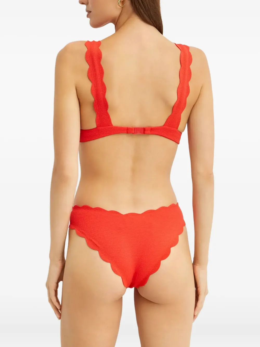 Marysia Santa Clara Scallop-edge Bikini Top In Red