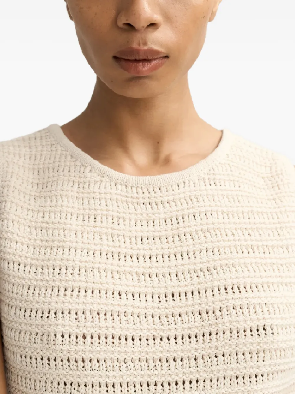 Soft Goat Sleeveless Mini Dress In Neutral