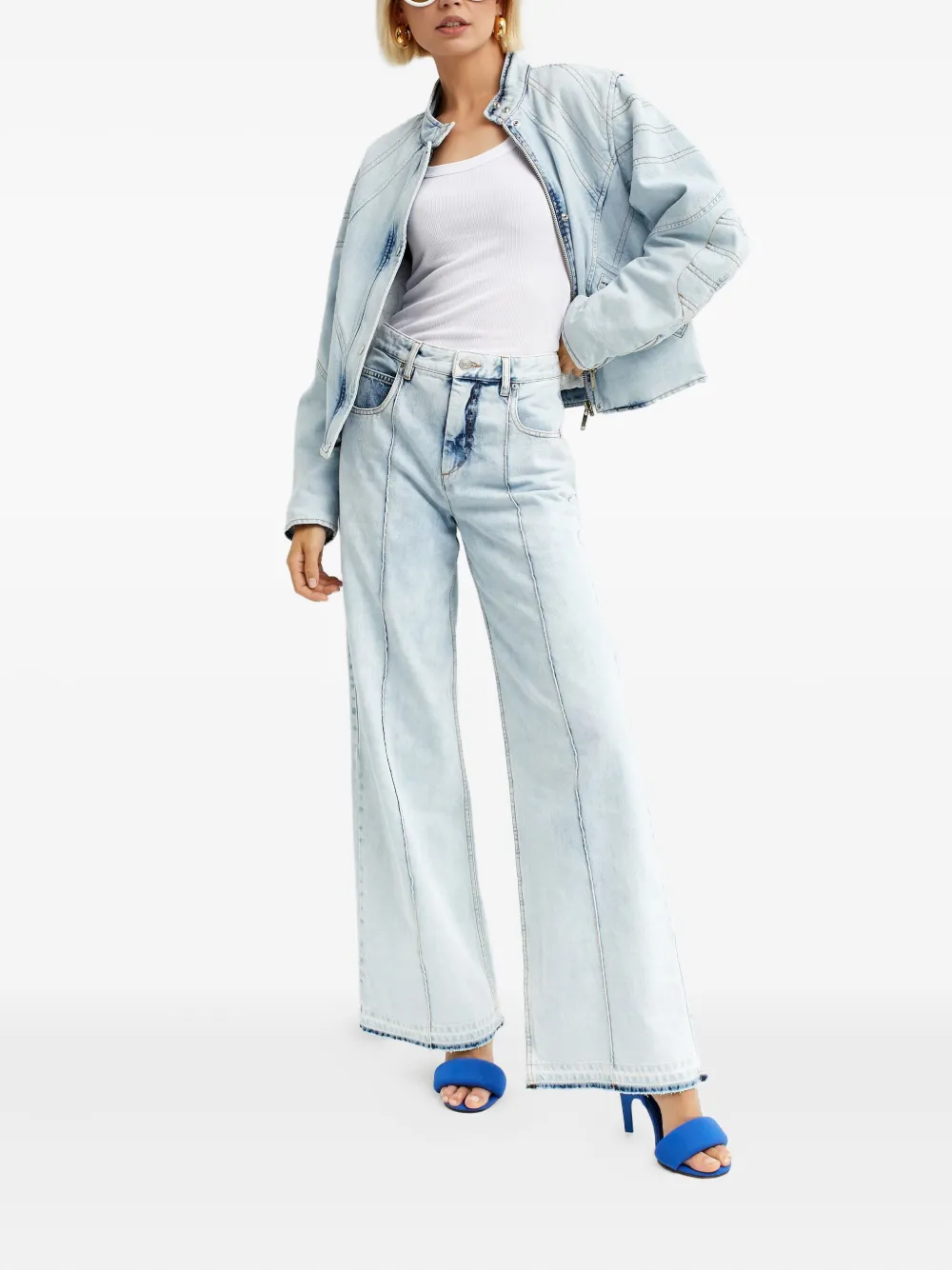 Isabel Marant Chady Zip Seam Jacket In Blue