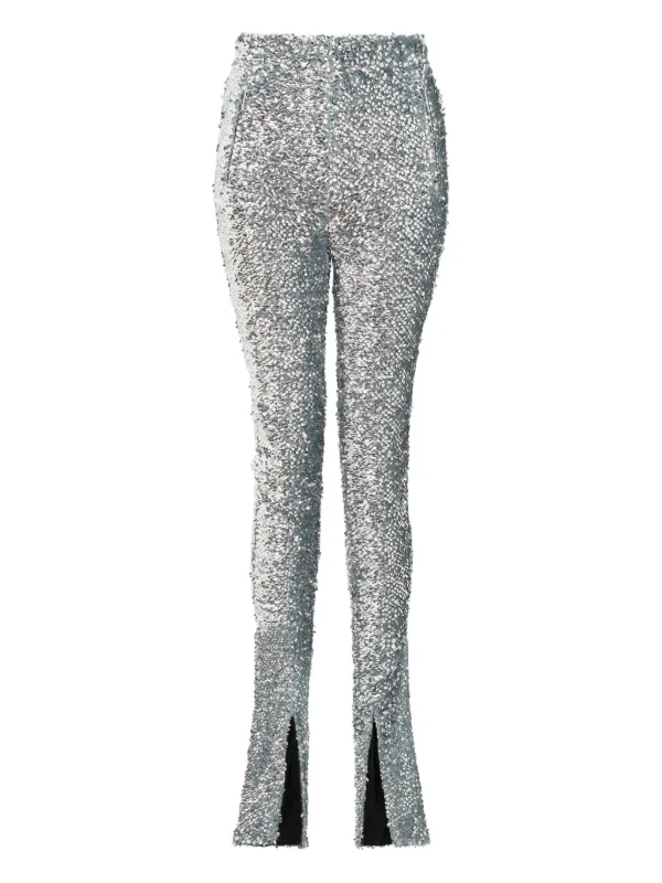 16Arlington Sequin Split Trousers in Silver