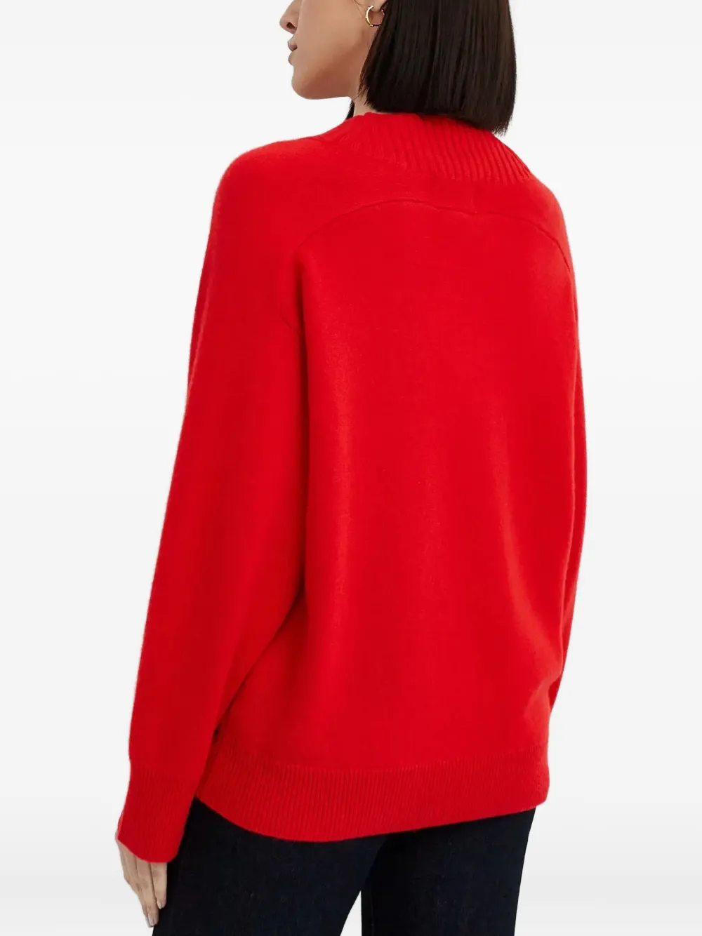 LouLou de Saison Geribbelde trui met V-hals Rood