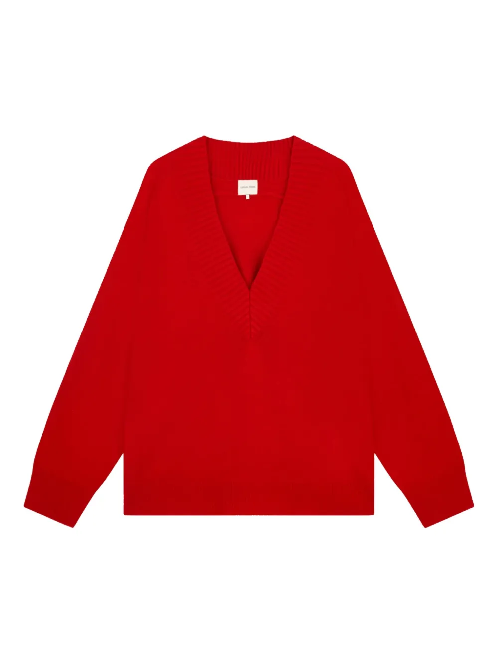 LouLou de Saison v-neck ribbed sewater - Rosso
