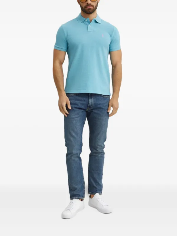 Polo Ralph Lauren Custom Slim Fit Polo Shirt | Blue | FARFETCH ZA