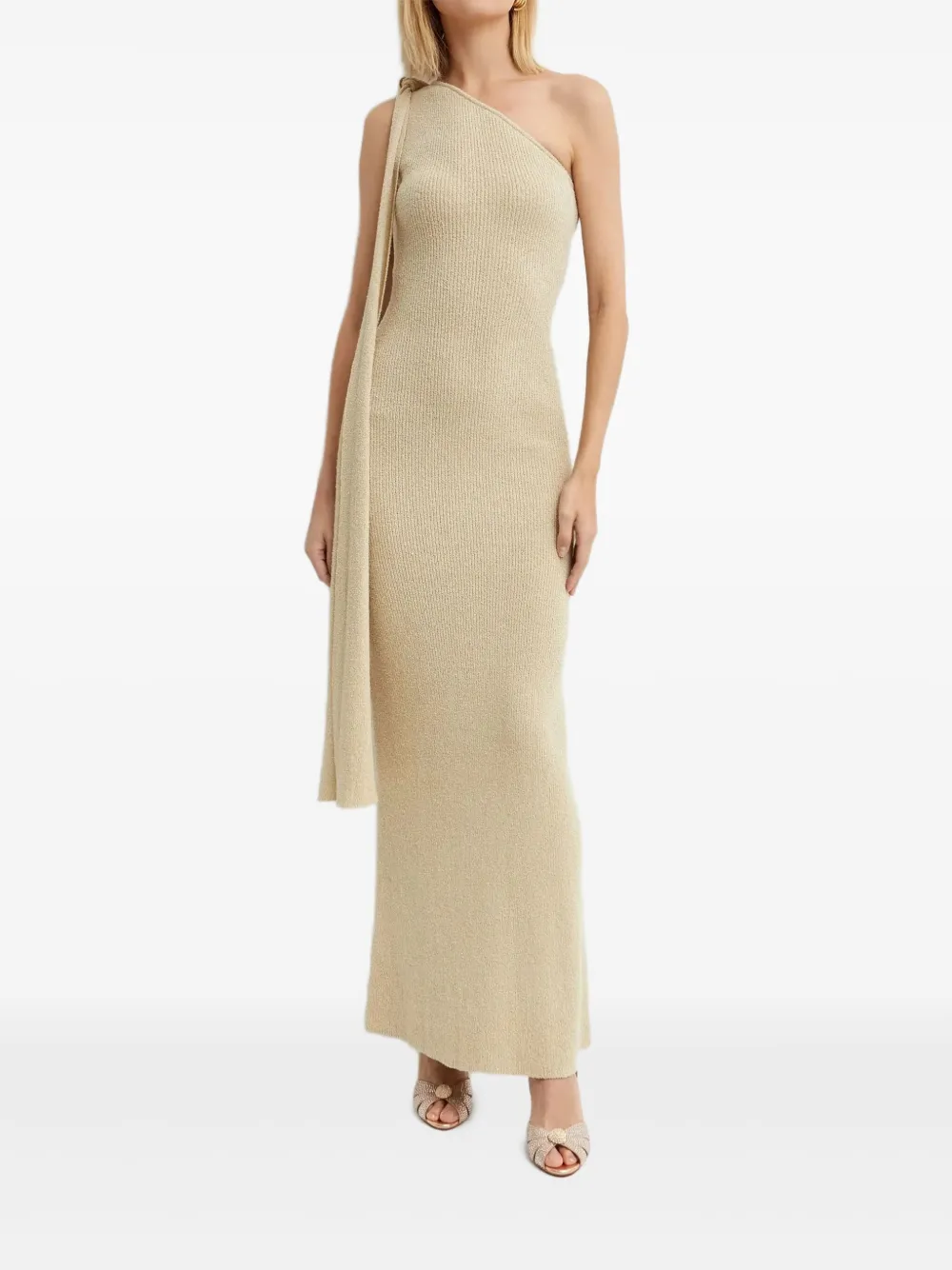 Aya Muse Dara ssymmetrische maxi-jurk Beige